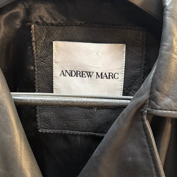 Andrew Marc Leather Moto Jacket, Size S/P Color Black - Picture 3 of 3